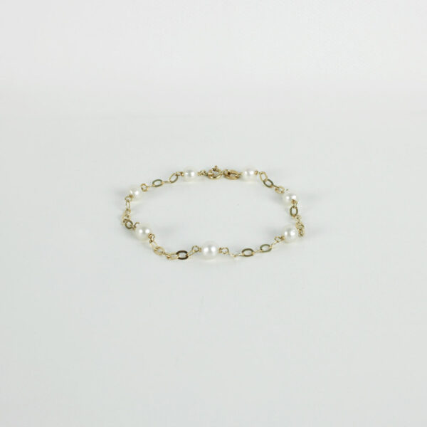 Pulsera Primera Comunión en Oro 18k y perlas