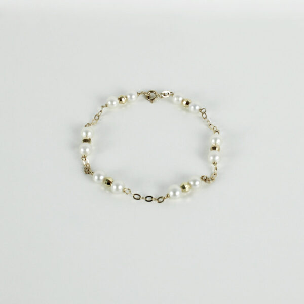 Pulsera Comunión perlas cultivadas y Oro 18k