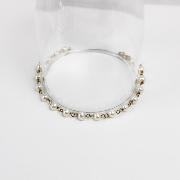Pulsera Comunión perlas cultivadas y  Oro 18k - Imagen 2