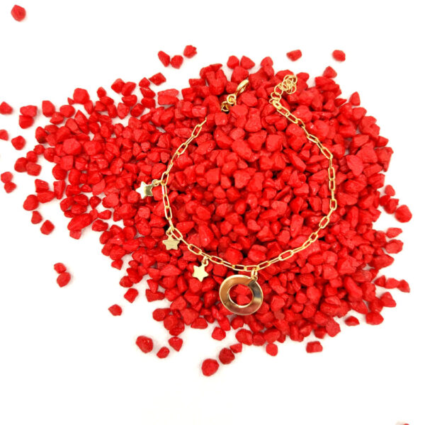 Pulsera del Karma y estrellas en Plata dorada - Imagen 3