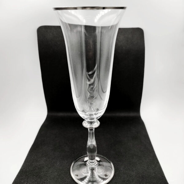 Juego copas Bodas Cristal y Borde plateado - Imagen 2