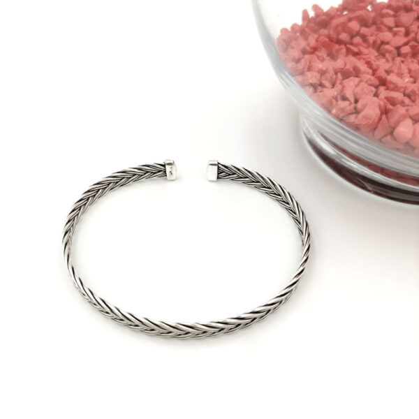Pulsera Trenza Media caña en Plata Ley 925 - Imagen 3