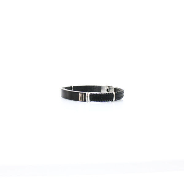 Pulsera Avanty en Piel negra y acero - Imagen 2
