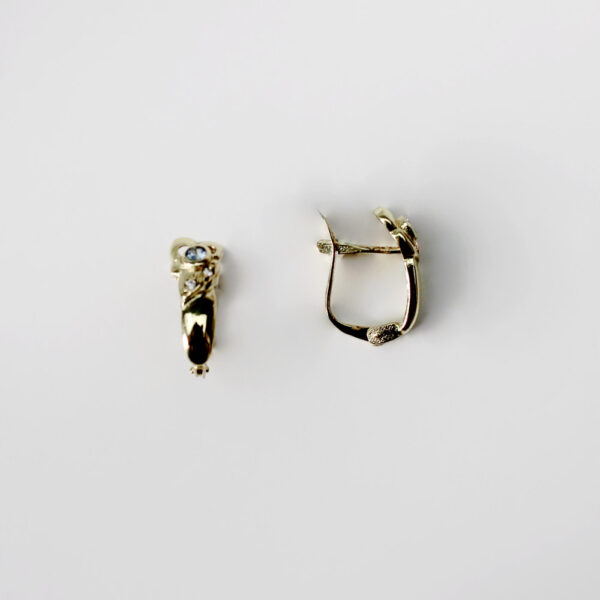 Pendientes Aguamarina y circonita en Oro 18k - Imagen 2