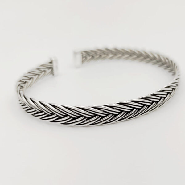 Pulsera Trenza Media caña en Plata Ley 925