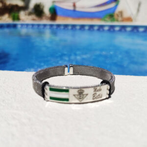 Pulsera Betis Escudo en Plata Ley y acero