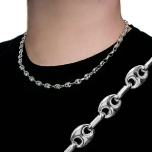 Cadena modelo Calabrote en Plata Ley. 50 cm maciza