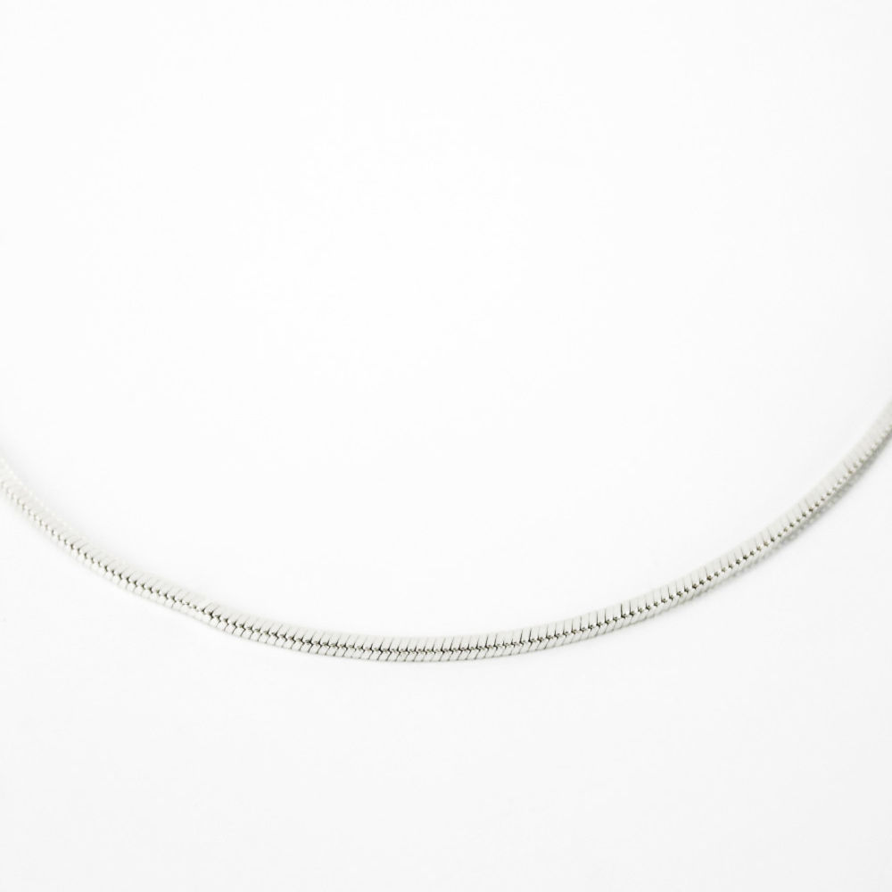 Cadena Serpiente redonda en Plata Ley 925. 40cm