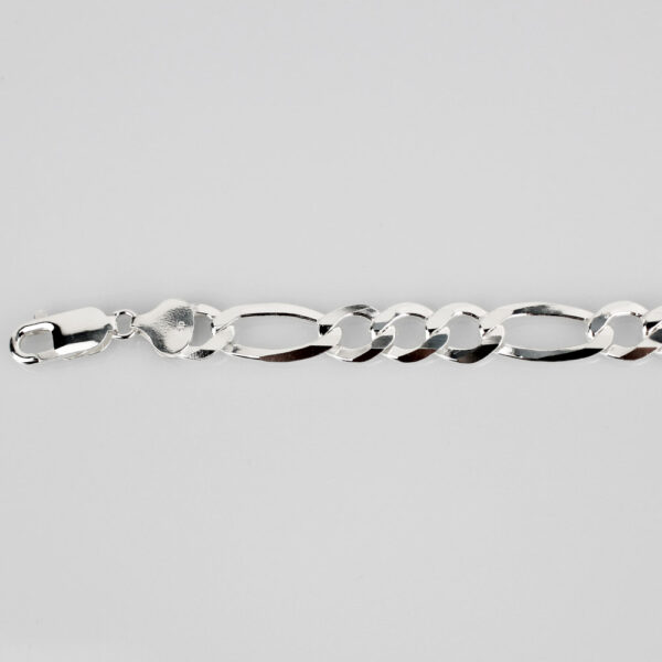 Pulsera Fígaro Plana Silver Diez Plata Ley 925