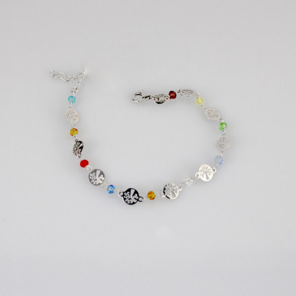Pulsera Arbol de la Vida en colores. Plata ley 925