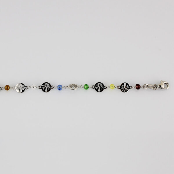 Pulsera Arbol de la Vida en colores. Plata ley 925 - Imagen 2