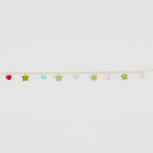 Pulsera Estrellas Piedras colores en plata ley 925