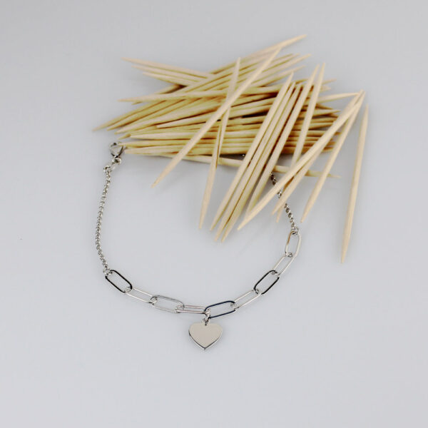 Pulsera Plata marca Silver Diez con corazón