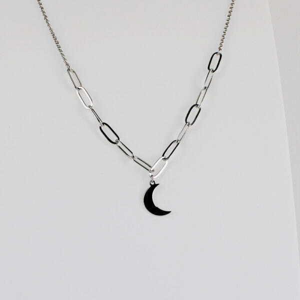 Gargantilla Luna Marca Silver Diez en Plata Ley