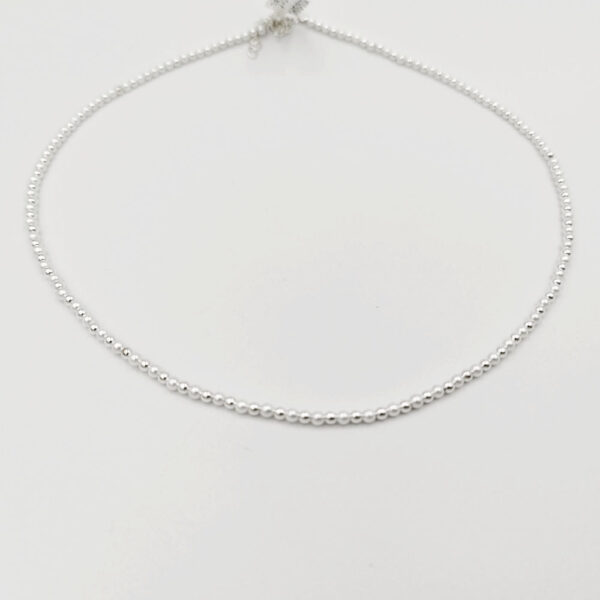 Pulsera Elástica Bolas 3mm en Plata Ley 925