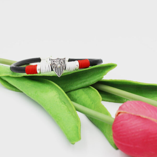 Pulsera del Sevilla FC en Plata Ley 925  y Cuero - Imagen 2