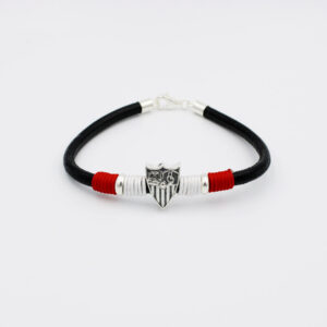 Pulsera del Sevilla FC en Plata Ley 925 y Piel