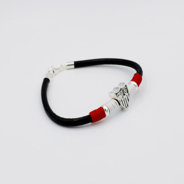 Pulsera del Sevilla FC en Plata Ley 925  y Cuero - Imagen 3