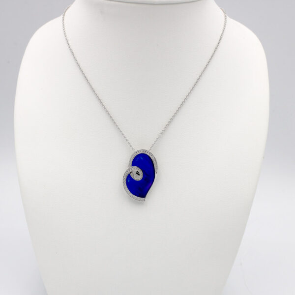 Gargantilla Corazón Esmalte Azul en Plata Ley