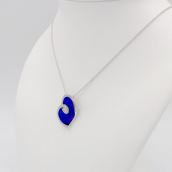 Gargantilla Corazón Esmalte Azul en Plata Ley