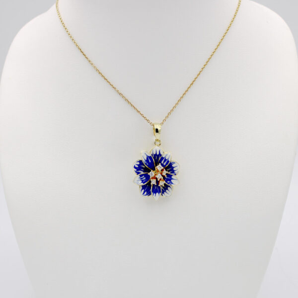 Gargantilla Flor Esmaltada en Plata Ley Chapada