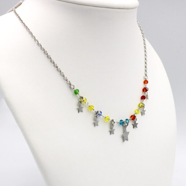 Gargantilla estrellas Colores en Plata ley Rodiada - Imagen 3
