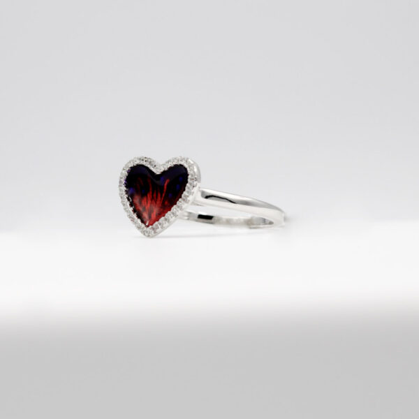 Sortija Corazón Esmaltado rojo y azul y circonitas  en Plata ley 925 - Imagen 4