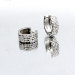 Pendientes Aros con Circonitas en Plata Ley 925