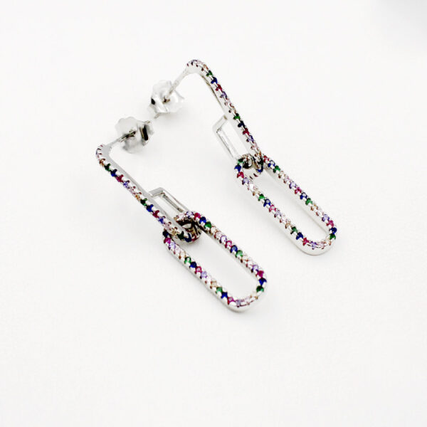 Pendientes MAREA DO2001/BR. Circonitas colores .Plata Ley