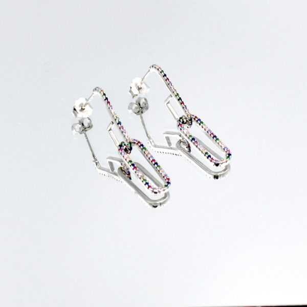 Pendientes MAREA DO2001/BR. Circonitas colores.Plata Ley - Imagen 3