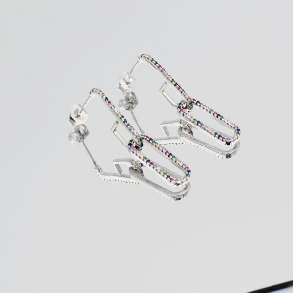 Pendientes MAREA DO2001/BR. Circonitas colores.Plata Ley - Imagen 2