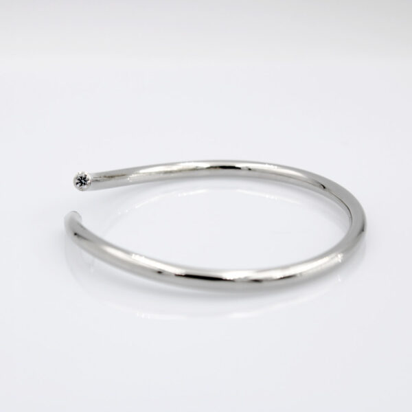 Pulsera Brazalete Tubo en Plata Ley Rodiada y Circonita - Imagen 6