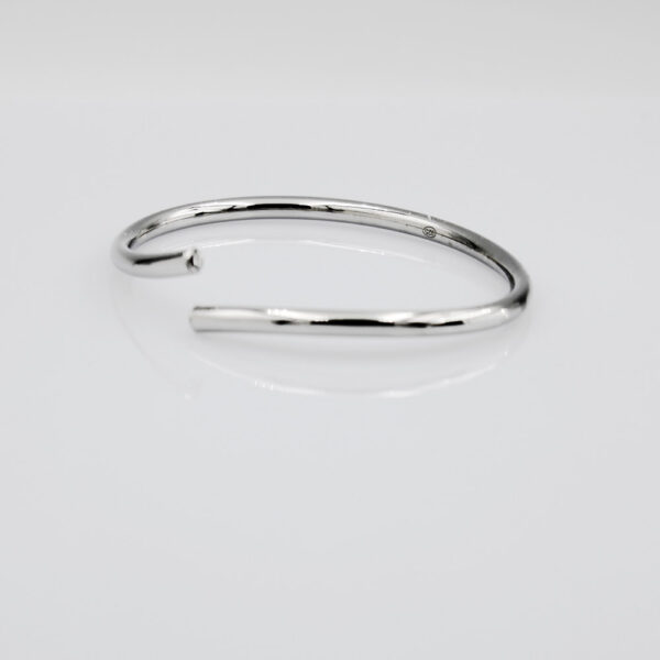 Pulsera Brazalete Tubo en Plata Ley Rodiada y Circonita - Imagen 3