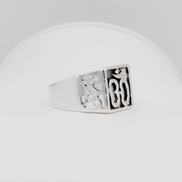 Sello Símbolo Om en Plata Ley 925 envejecida - Imagen 3