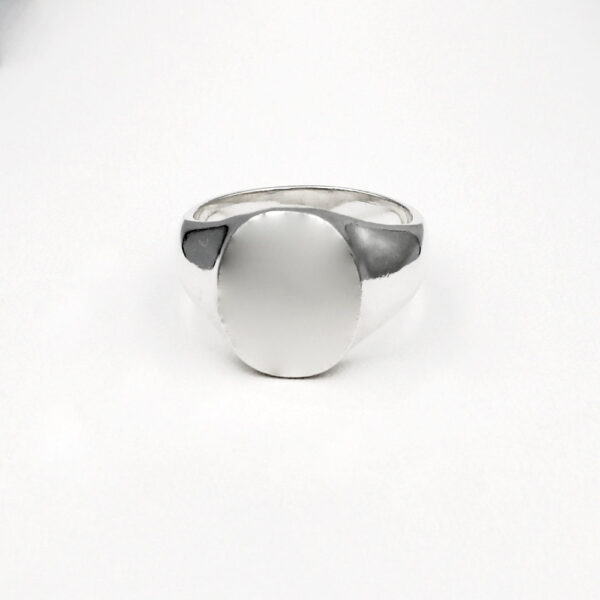 Sello Ovalado y Liso para Hombre en Plata 925 - Imagen 5