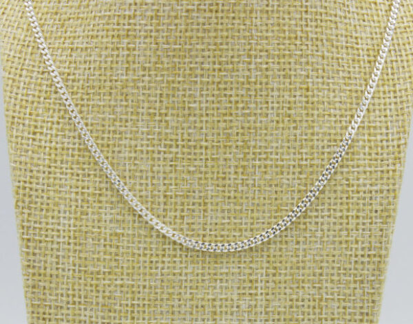 Cadena Barbada tupida en Plata Ley 925. 50 cm - Imagen 4