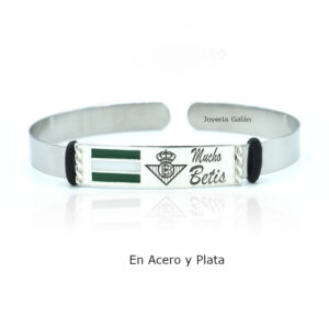 Pulsera Mucho Betis Plata Ley 925 y acero en Color