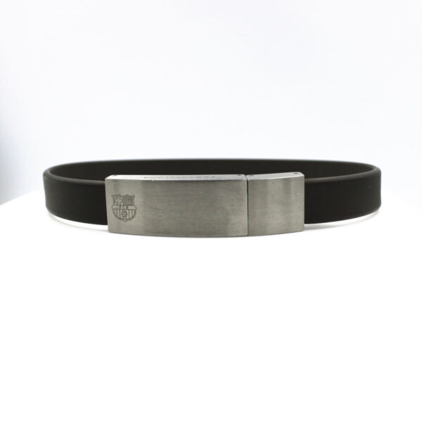 Pulsera Barcelona C.F. Paul Versan en acero y caucho marrón