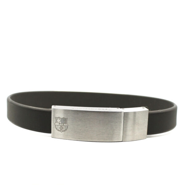 Pulsera Barcelona C.F. Paul Versan en acero y caucho marrón