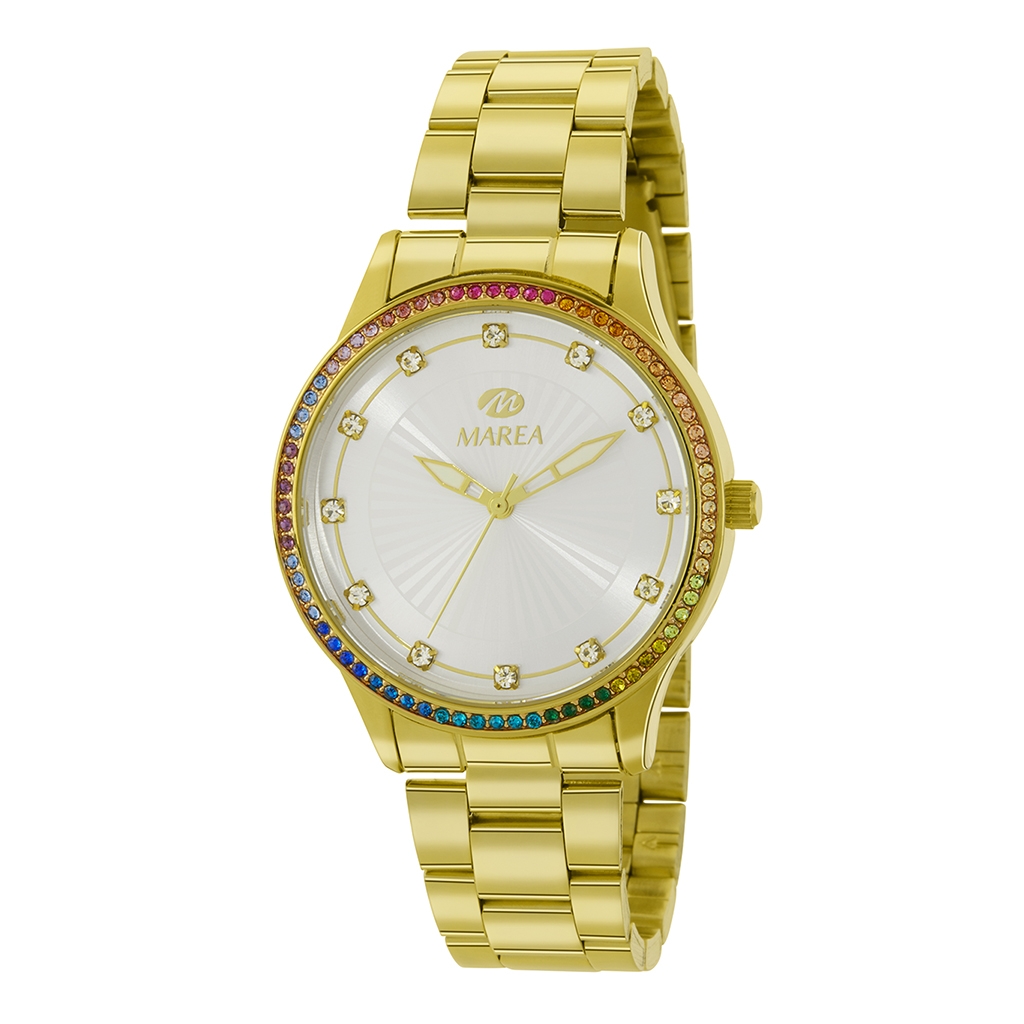 Reloj Marea B41289/5 Dorado Circonitas de Colores. Mujer