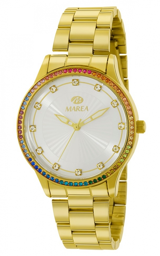 Reloj Marea B41289/5 Dorado Circonitas de Colores. Mujer