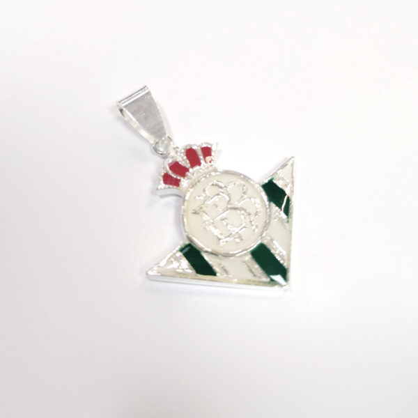 Colgante Silueta Escudo Betis Balompíe en Plata ley esmalte color