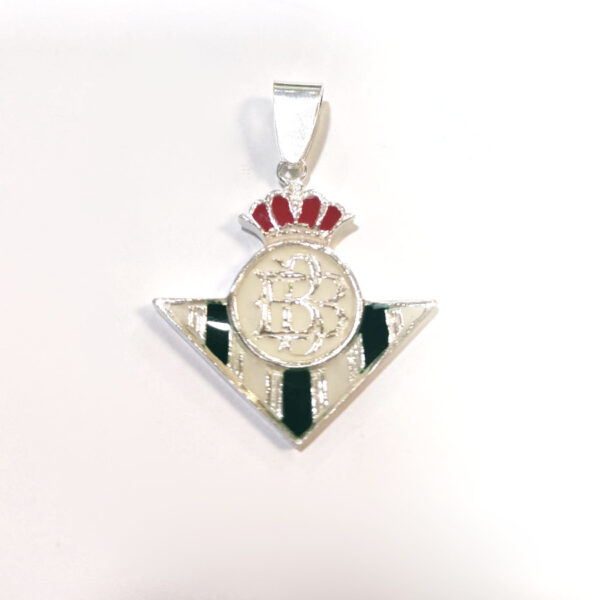 Colgante.Medalla Escudo Betis Balompíe en Plata Ley. color