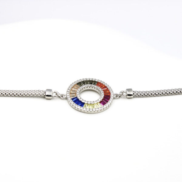 Pulsera del KARMA en Plata Ley 925 Rodiada y Circonitas Colores