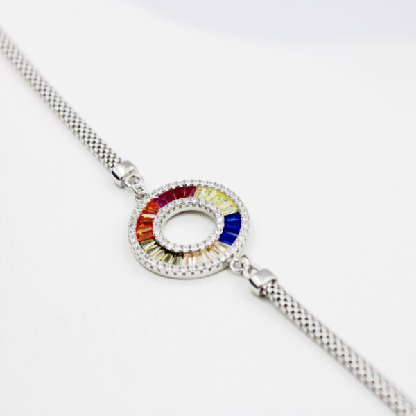 Pulsera del KARMA en Plata Ley 925 Rodiada y Circonitas Colores - Imagen 2