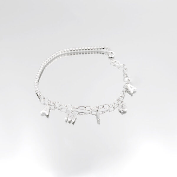 Pulsera de la AMIGA con Circonitas en Plata ley