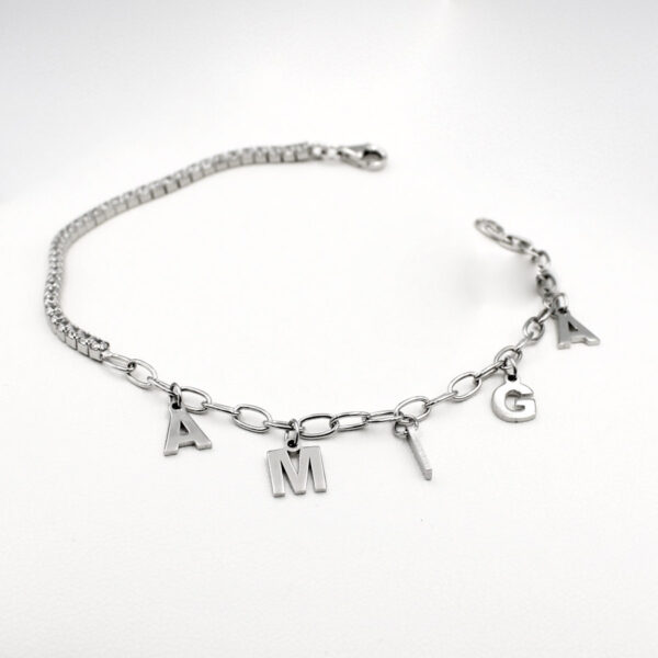 Pulsera de la AMIGA con Circonitas en Plata ley