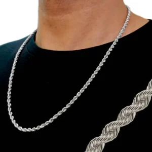 Cordón Salomónico en Plata Ley 925.