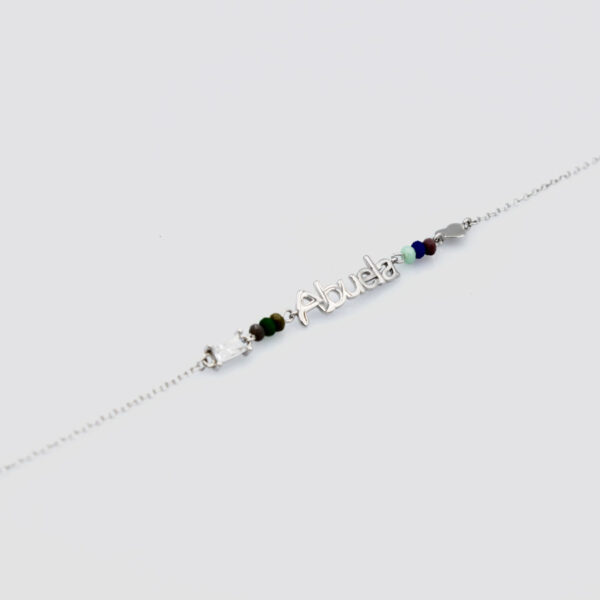 Pulsera de la ABUELA en Plata ley Rodiada y Piedras colores - Imagen 3