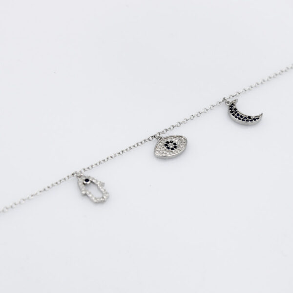 Pulsera de la SUERTE en Plata Ley 925 Rodiada y circonitas - Imagen 3